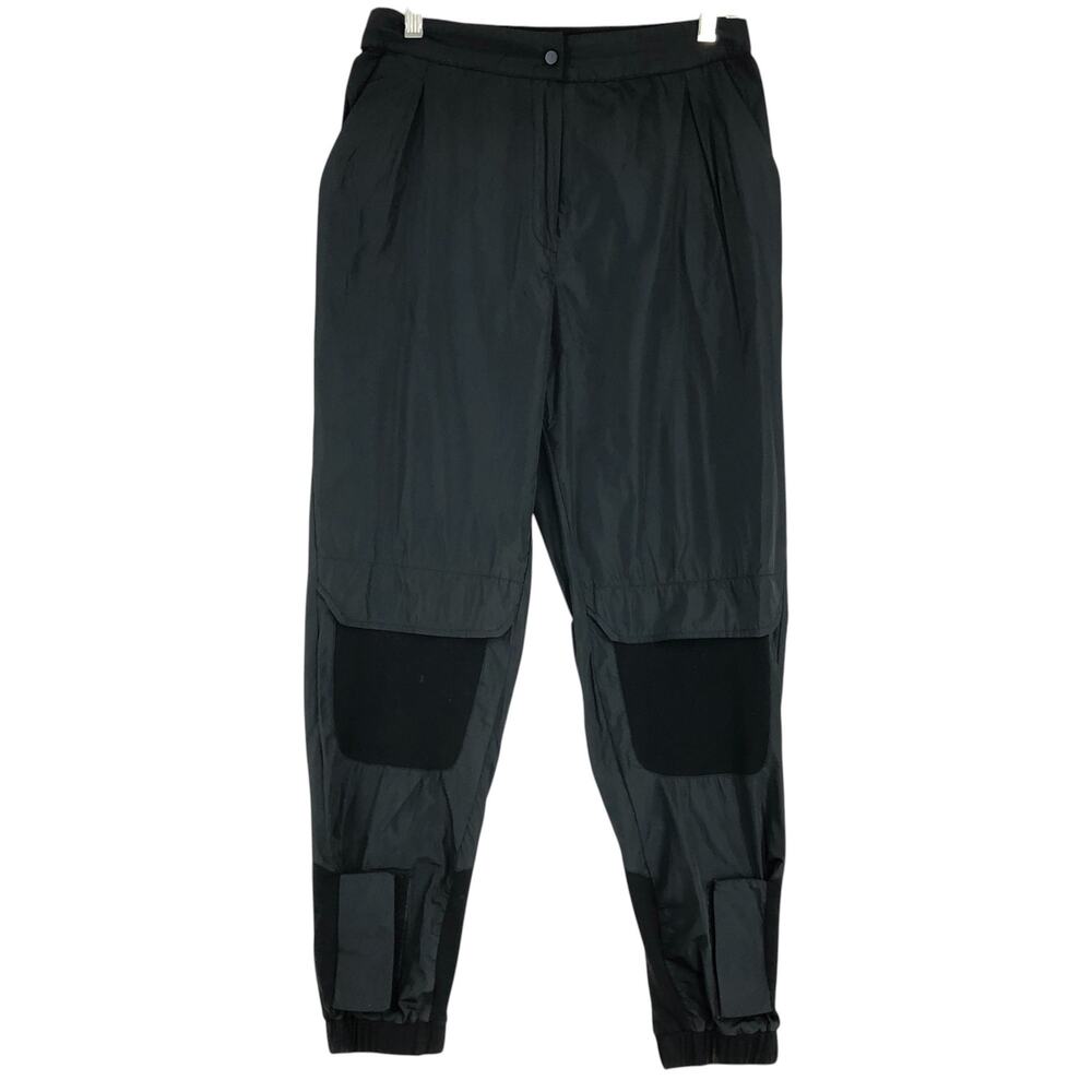 Miin Womens Size 3 US L Pants Contrast Panels Jogger Legs Hook And Loop Ankles